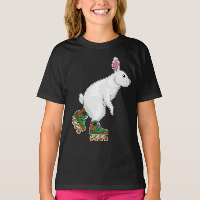 T-shirt Patinage en ligne de lapin Patins à rouleaux (Devant)