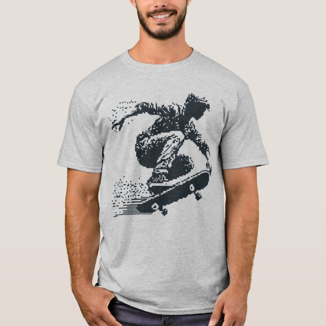 T-shirt Patinage graphique en pixels (Devant)