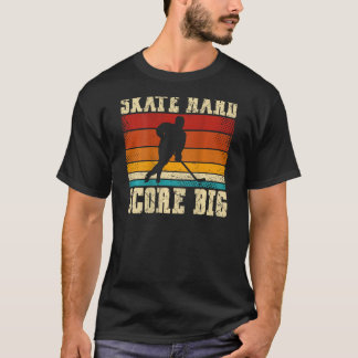T-shirt Patinage hard score Big Backprint Joueur de hockey