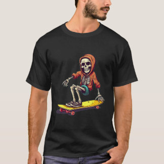 T-shirt Patinage Jaune Avec Chandail Squelette Pour Patina