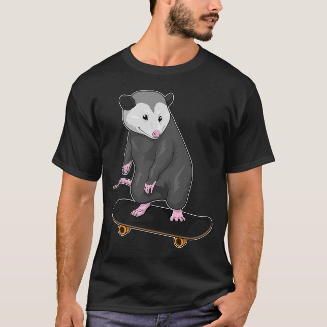 T-shirt Patinage Opossum Skateboard (Devant)