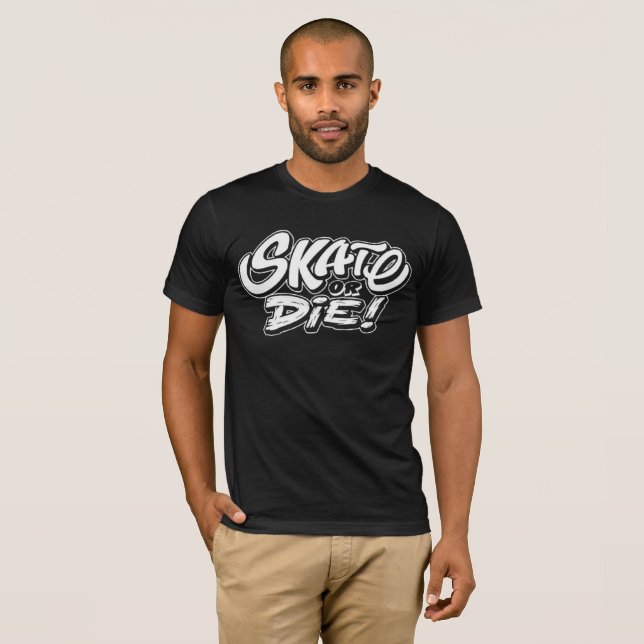 T-shirt Patinage ou mort - Typographie rétro (Devant entier)