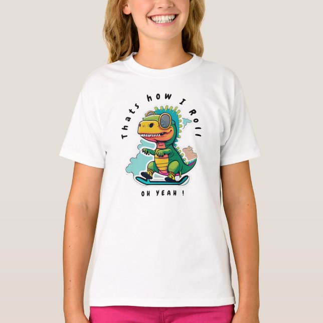 T-shirt Patinage pour bébés Dinosaures | C'est comme ça qu (Devant)