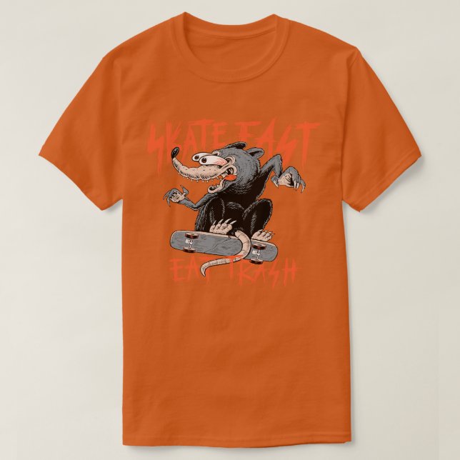 T-shirt Patinage Rapide Manger Trash (Design devant)