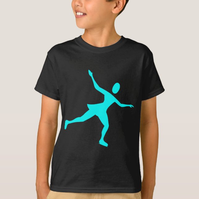 T-shirt Patinage sur glace - Cyan (Devant)