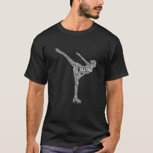 T-shirt Patinage sur glace Girl Typographie Rouleau Figure