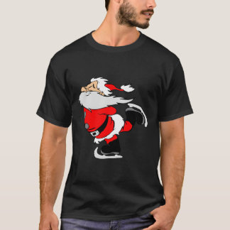 T-shirt Patinage sur glace Père Noël Drôle cadeau de Noël