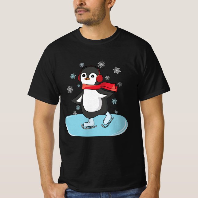 T-shirt Patinage sur glace Pingouin (Devant)