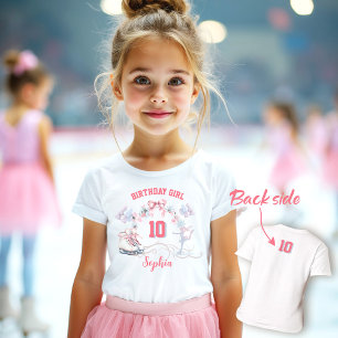 T-shirt Patinage sur glace Pink Blue Winter Girl Anniversa