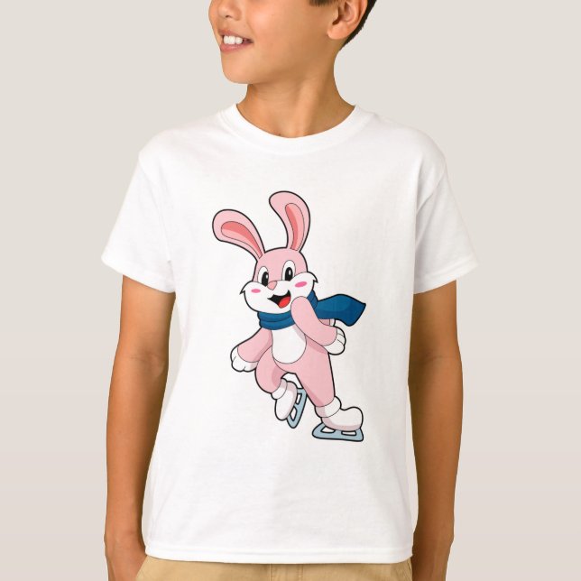 T-shirt Patinage sur glace sur lapin Patins sur glace (Devant)