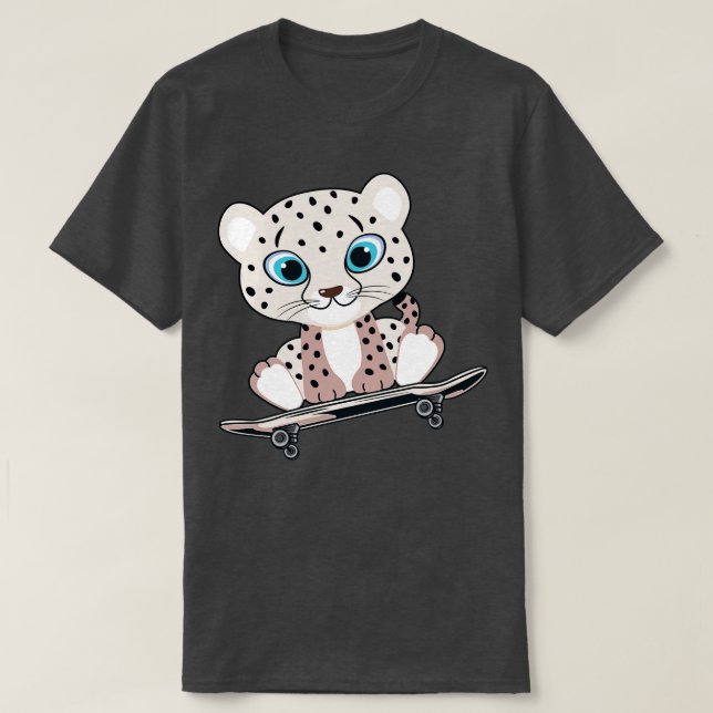 T-shirt Patinage sur léopard des neiges (Design devant)