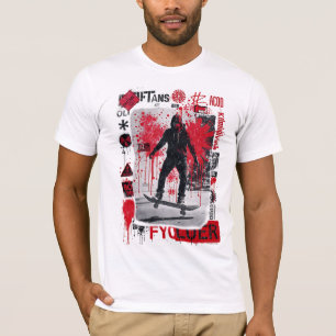 T-shirt Patinage urbain - Chemise artistique Red Grunge St