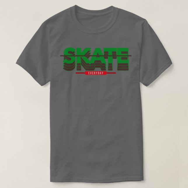 T-shirt Patiner design quotidien en vert (Design devant)