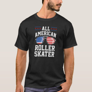 T-shirt Patineur à roulettes 4 juillet Américain Fl
