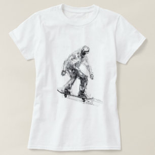 T-shirt Patineur Abstrait en mouvement