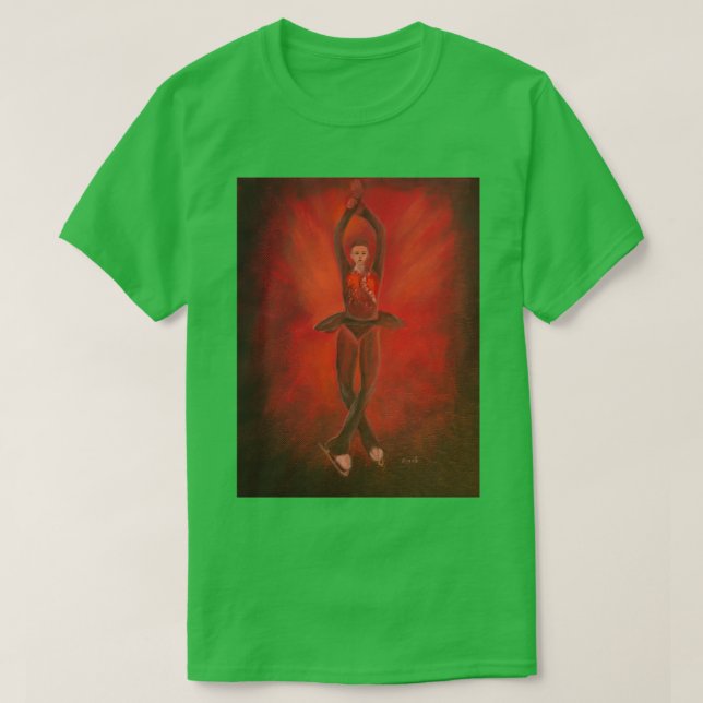 T-shirt Patineur artistique Kamila Valieva un saut en quad (Design devant)