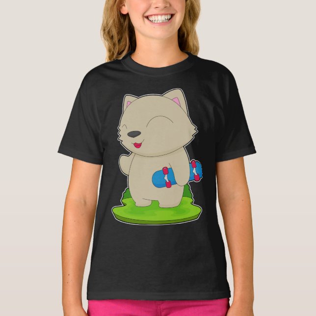 T-shirt Patineur de chat Skateboard (Devant)