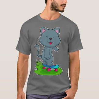 T-shirt Patineur de chat Skateboard