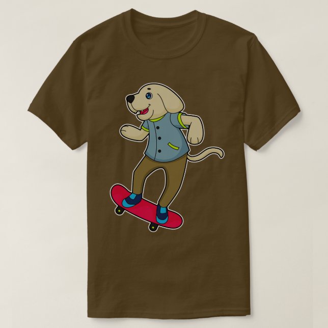T-shirt Patineur de chiens Skateboard 1 (Design devant)