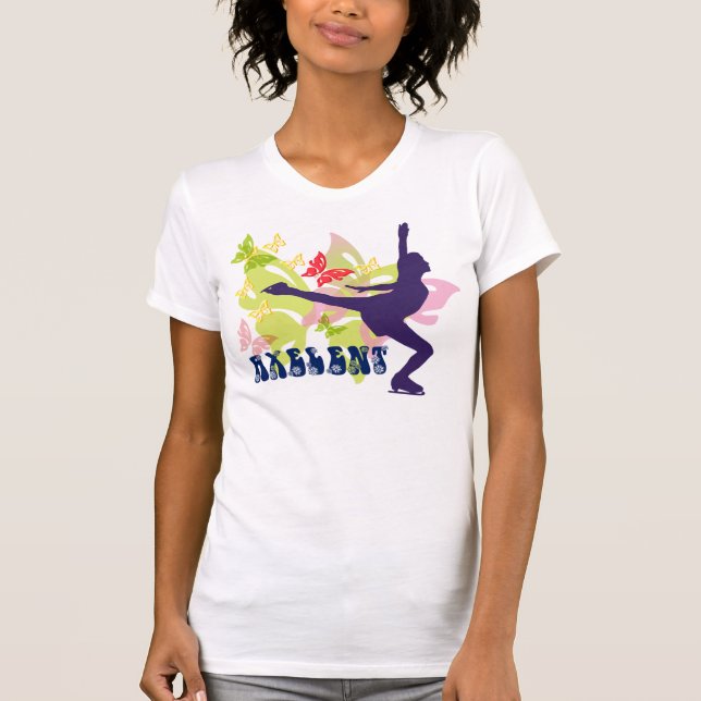 T-shirt Patineur de glace de papillon (Devant)