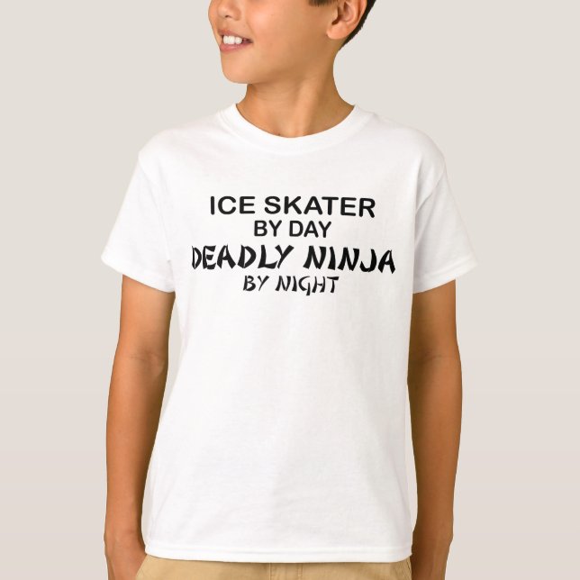 T-shirt Patineur de glace Ninja mortel par nuit (Devant)