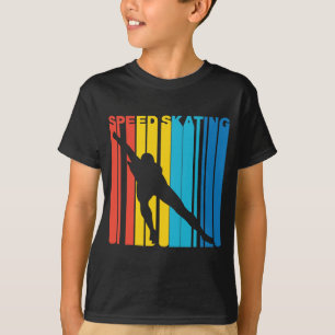 T-shirt Patineur de patinage de vitesse de rétro vitesse