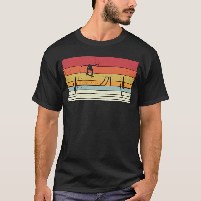 T-shirt Patineur de plateau rétro Heartbeat (Devant)