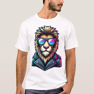 T-shirt Patineur Retro Neon T-Rex Dinosaure Synthwave de