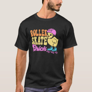 T-shirt Patineuse à roulettes cool Poulet Rétro des années