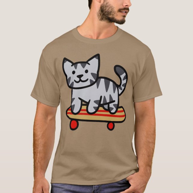 T-shirt Patineuse fille de chat (Devant)