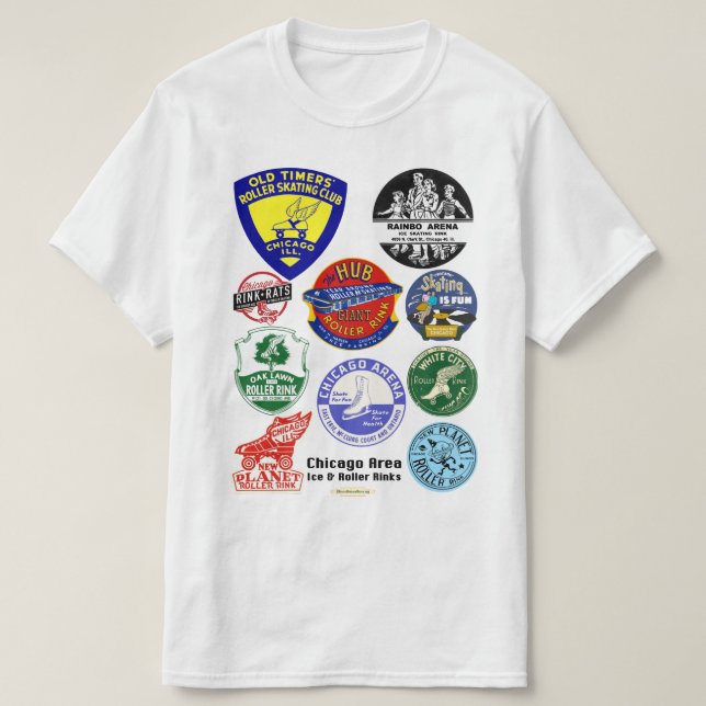 T-shirt Patinoires et patinoires de Chicago Area. (Design devant)