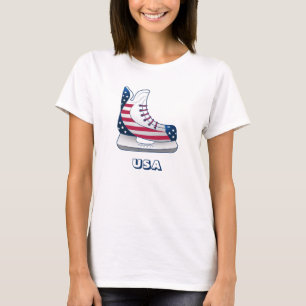 T-shirt Patins à hockey USA