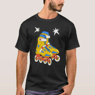 T-shirt Patins à rouleaux jaune néon Pop Art