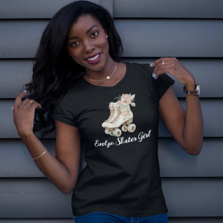 T-shirt Patins à rouleaux Vintage Floral Long Manches Rétr