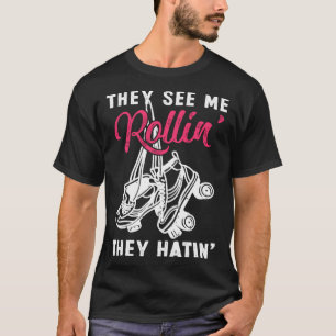 T-shirt Patins À Roulettes vintage Retro Ils Me Voient Rou