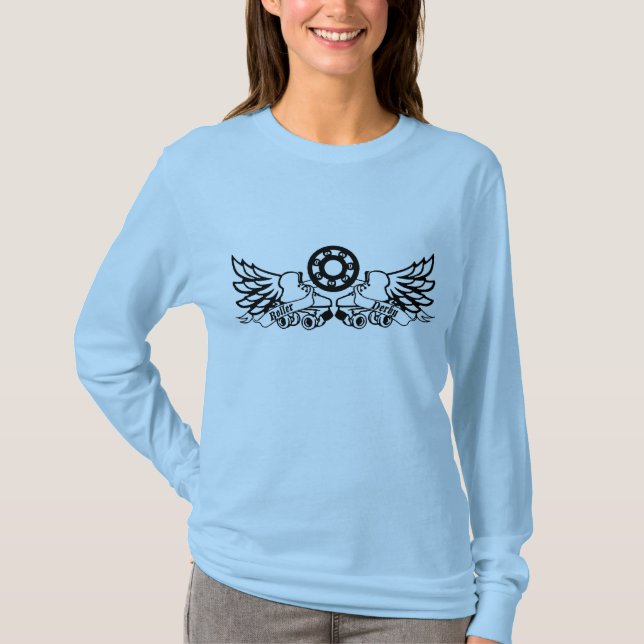 T-shirt Patins de Derby de rouleau avec des ailes (Devant)