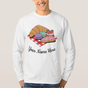 T-shirt Pâtisserie Personnalisée Amoureux Croissant Éclair