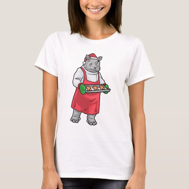 T-shirt Pâtissier Noël Rhino (Devant)