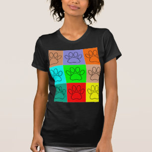 T-shirt Patounes de chiots mignons en carrés
