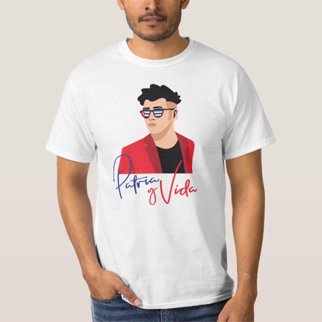 T-shirt Patria y Vida pour hommes cubains modernes (Devant)