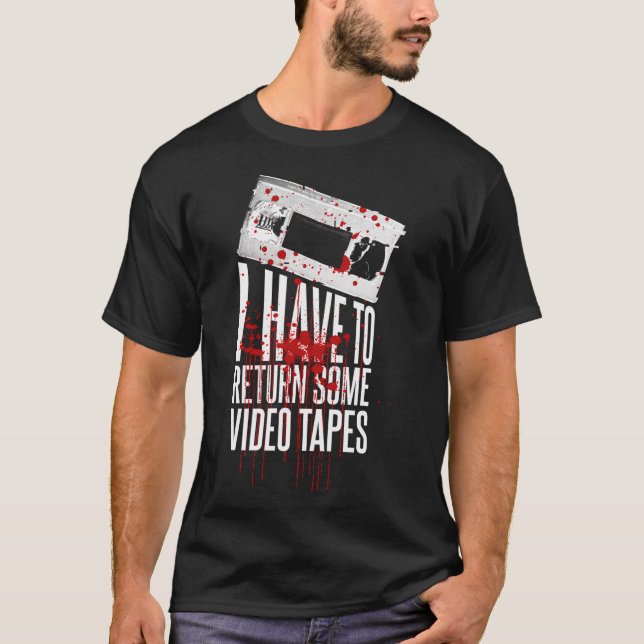 T-shirt Patrick Bateman je dois rendre des bandes vidéo (Devant)