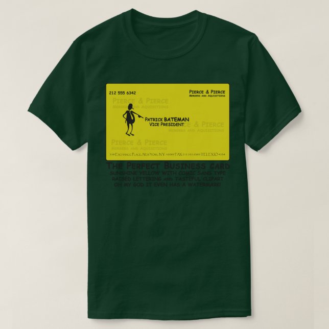 T-shirt Patrick Batemen Comic Sans Business d (Design devant)