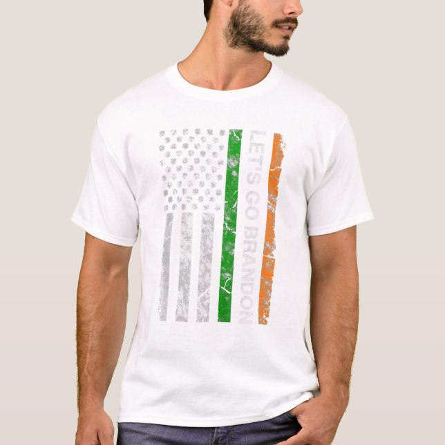 T-shirt Patrick s Day USA Flag Irish (Devant)