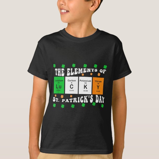 T-shirt Patricks Day Funny Elements Of Lucky Periodic Tabl (Devant)