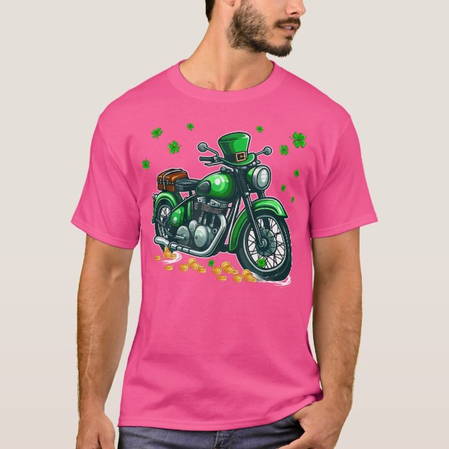 T-shirt Patrick'S Day Motorcycle Shamrock Lucky Patrick'S (Devant)