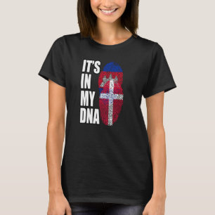 T-shirt Patrimoine Drapeau D'ADN Du Cambodge Et Du Danemar