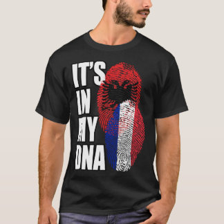 T-shirt Patrimoine Du Drapeau ADN Mélangé En Albanais Et E