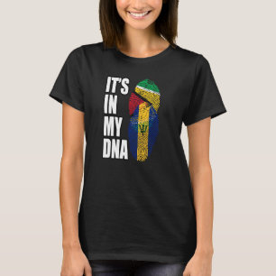 T-shirt Patrimoine Du Drapeau D'ADN De La Barbade Et Du Gu