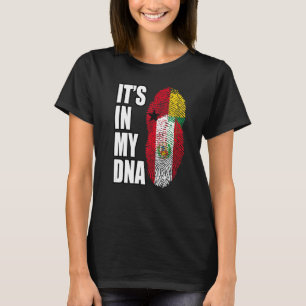 T-shirt Patrimoine Du Drapeau D'ADN De La Guinée Et Du Pér