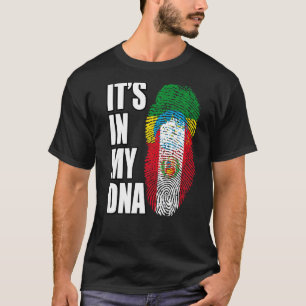 T-shirt Patrimoine Du Drapeau D'ADN Du Pérou Et De L'Éthio
